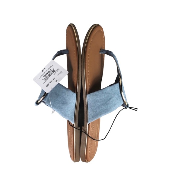 LIZ CLAIBORNE CALAYAN Dusty Blue Flat Thong Sandals - Picture 7 of 11